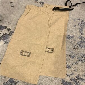 Gucci Tan Dust Bags with Black Accents